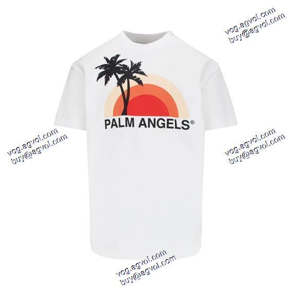 2020秋冬 注目のアイテム パーム エンジェルス Palm Angels 半袖Tシャツ スーパーコピー 激安 2色可選 夕日ココナッツロゴマーク半袖Tシャツ